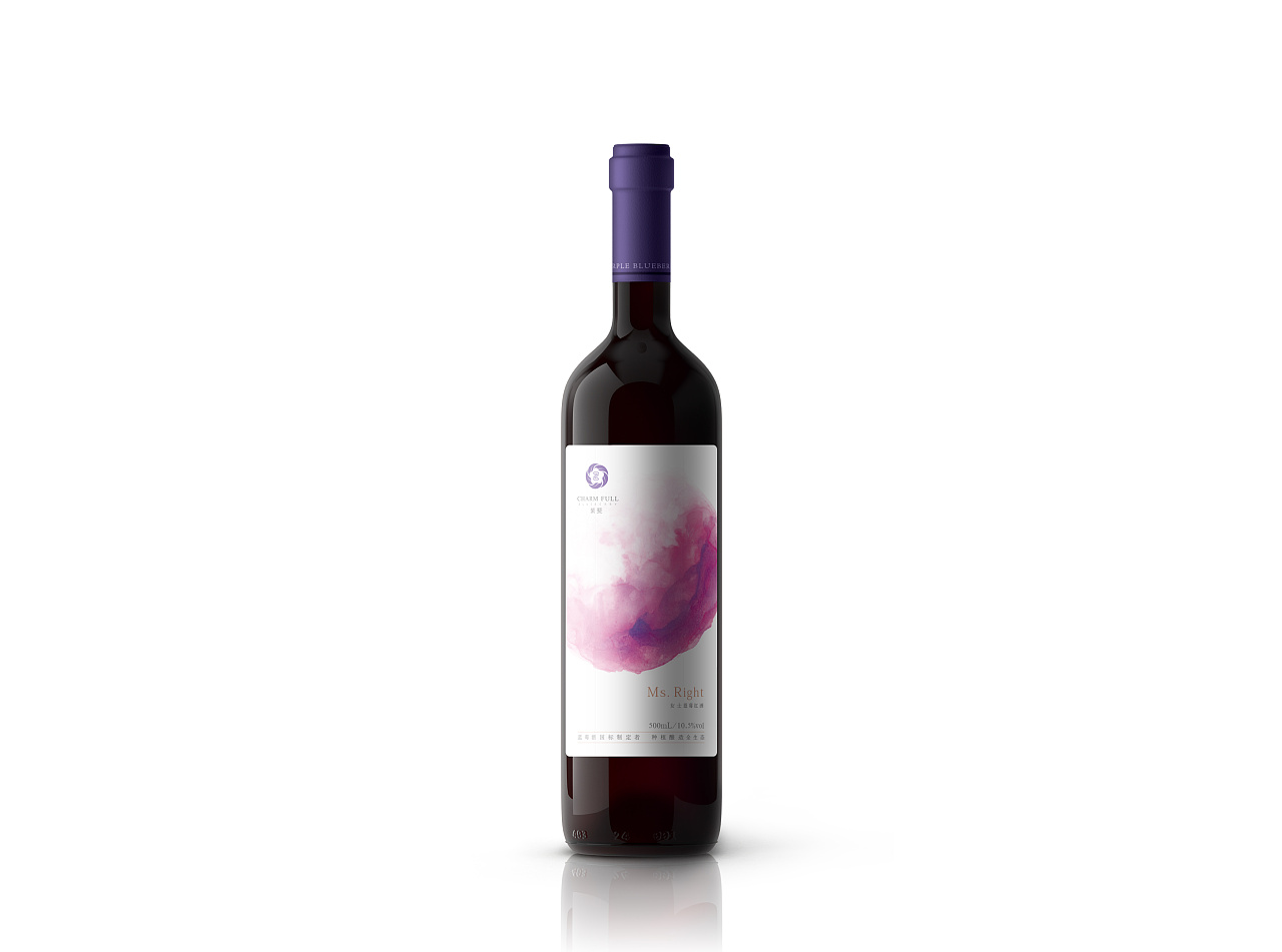 女士蓝莓红酒包装设计
