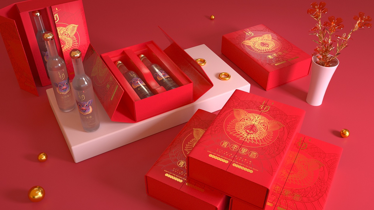 十二生肖果酒包装设计