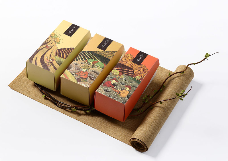 精装茶叶礼盒包装设计定制，创意插画茶叶礼盒包装