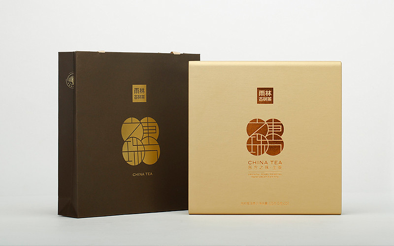 箱式茶叶礼盒包装设计制作，创意盒型简约设计风