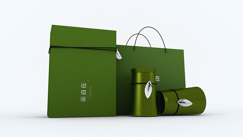 简约绿茶礼盒包装设计定制，系列茶叶包装盒