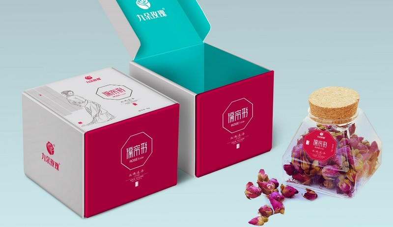 九朵玫瑰花茶包装创意设计