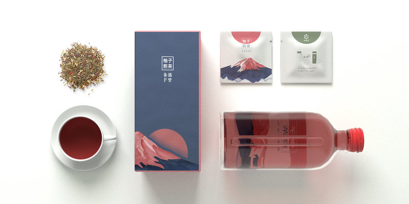 简约柚子煎茶礼盒包装设计定制|纸盒设计