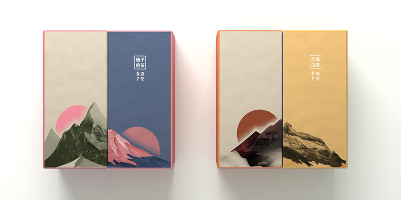 简约柚子煎茶礼盒包装设计定制|纸盒设计