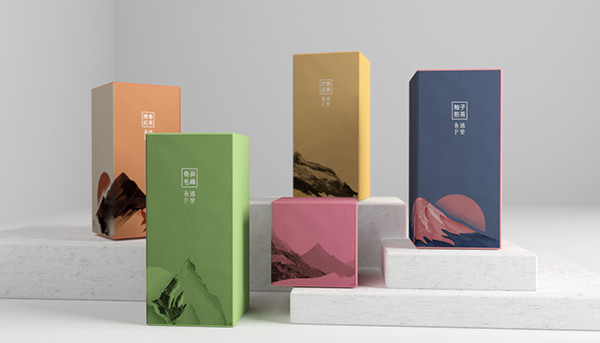简约柚子煎茶礼盒包装设计定制|纸盒设计