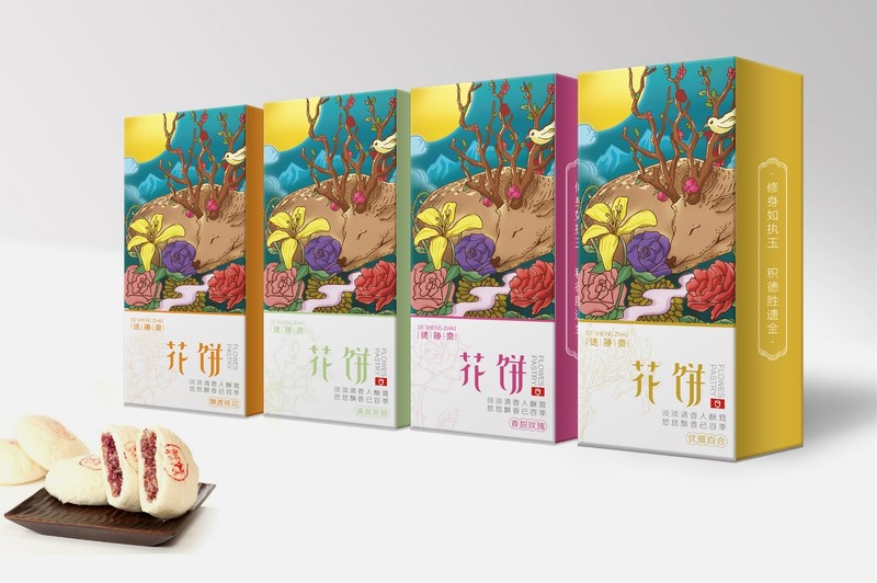 -德胜斋品牌设计-花饼包装设计