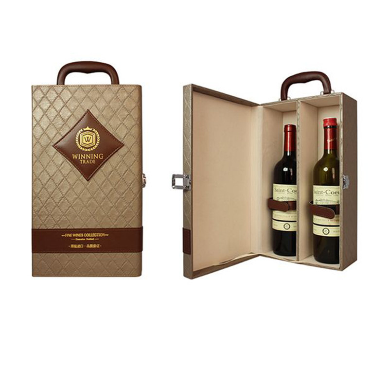 高档葡萄酒皮质礼盒包装设计