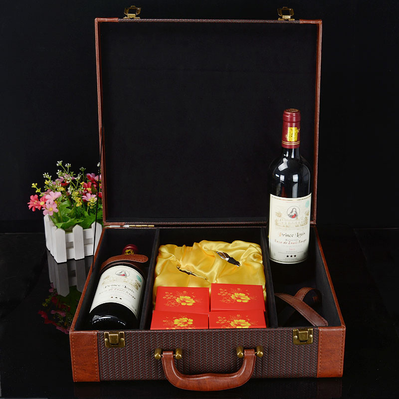 皮质红酒礼盒
