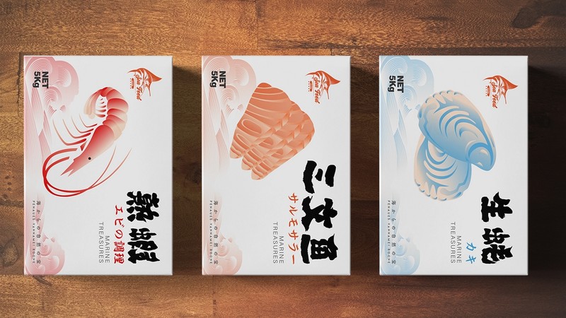 日式海产品系列包装设计