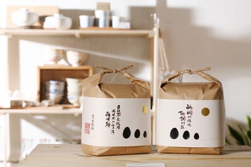 牛皮纸日式风大米礼盒包装设计定制