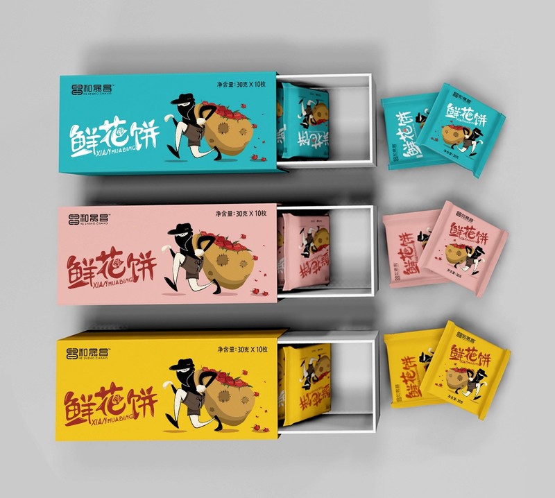 “采花大-盗”-云南特色鲜花饼系列包装设计