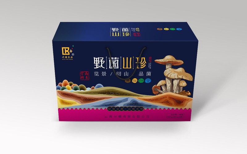 云南特产野生菌包装／牛肝菌／鸡纵菌／松茸礼盒包装／纸盒包装／密封袋包装