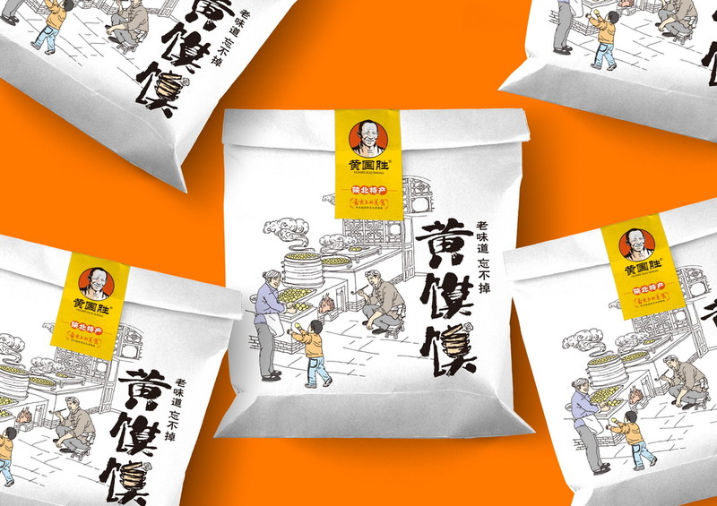 陕北绥德黄馍馍包装设计 