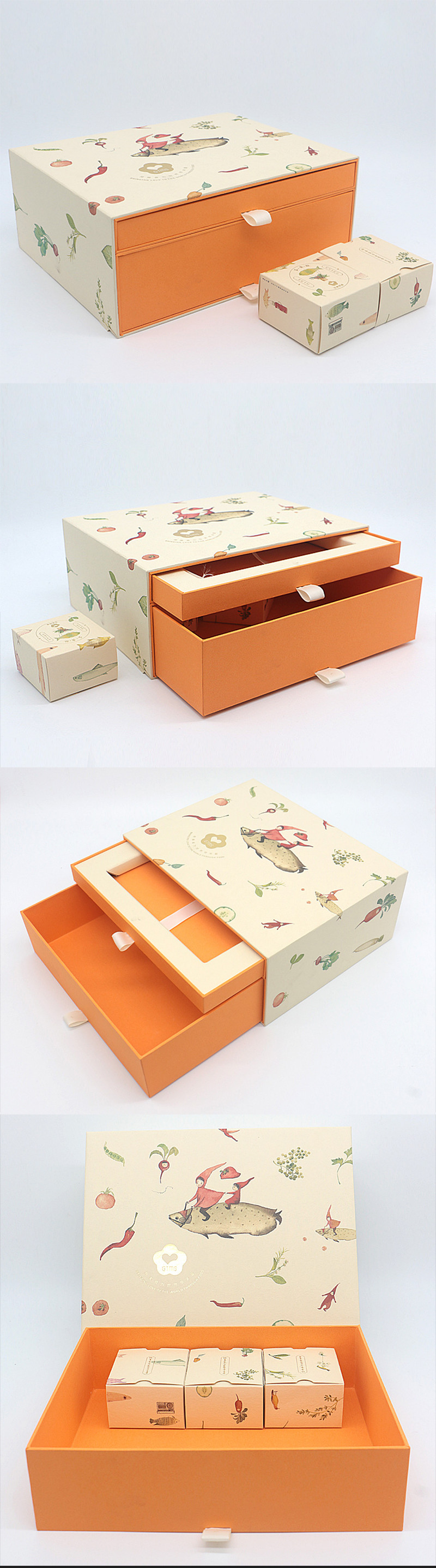 食品礼盒双层抽拉盒包装定制