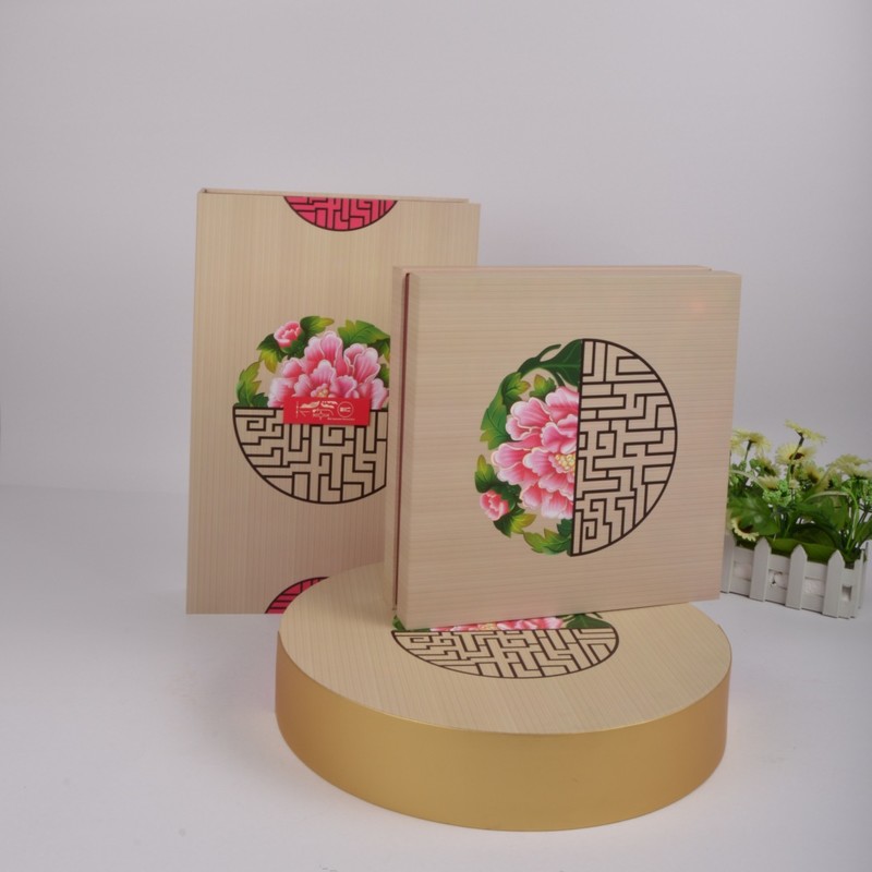 木纹中国风月饼礼盒设计制作