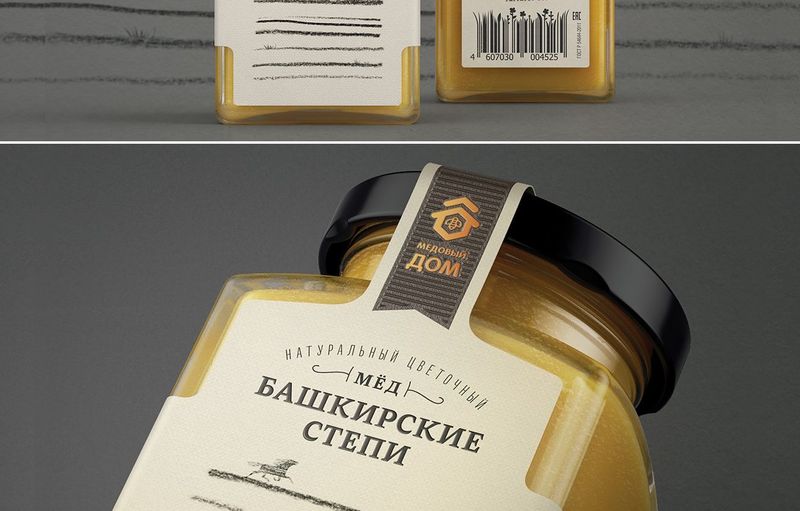 蜂蜜玻璃瓶瓶贴设计