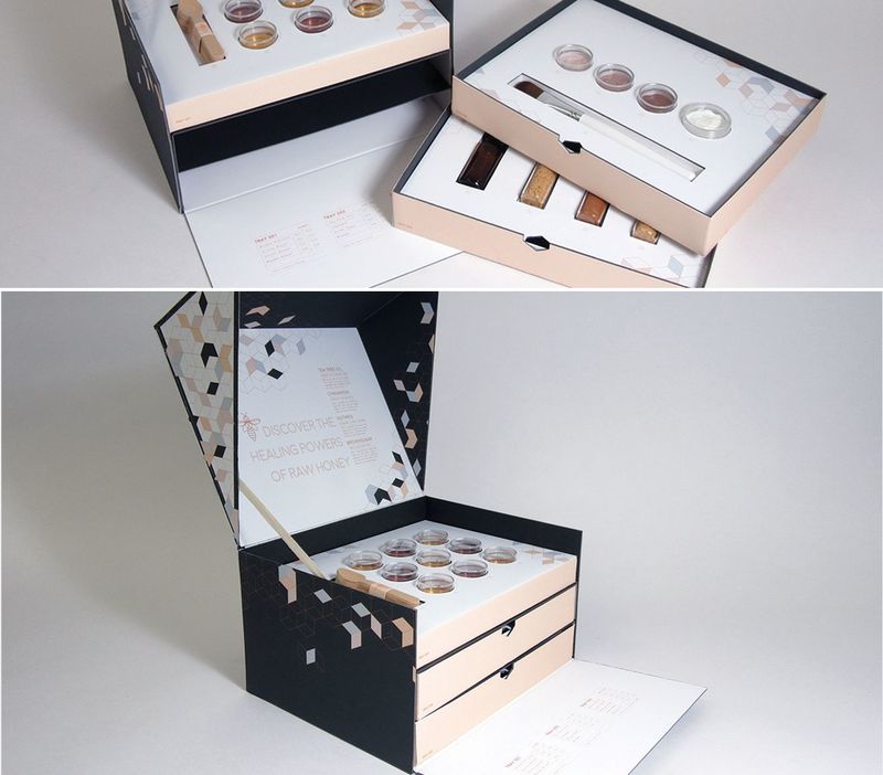 创意双层蜂蜜包装盒设计